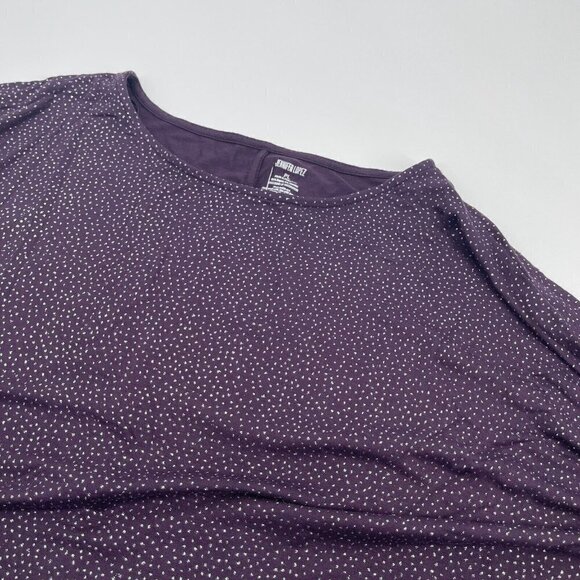 Jennifer Lopez Top Large Petite Womens Purple Metallic Silver Casual Sparkle New - Picture 5 of 9